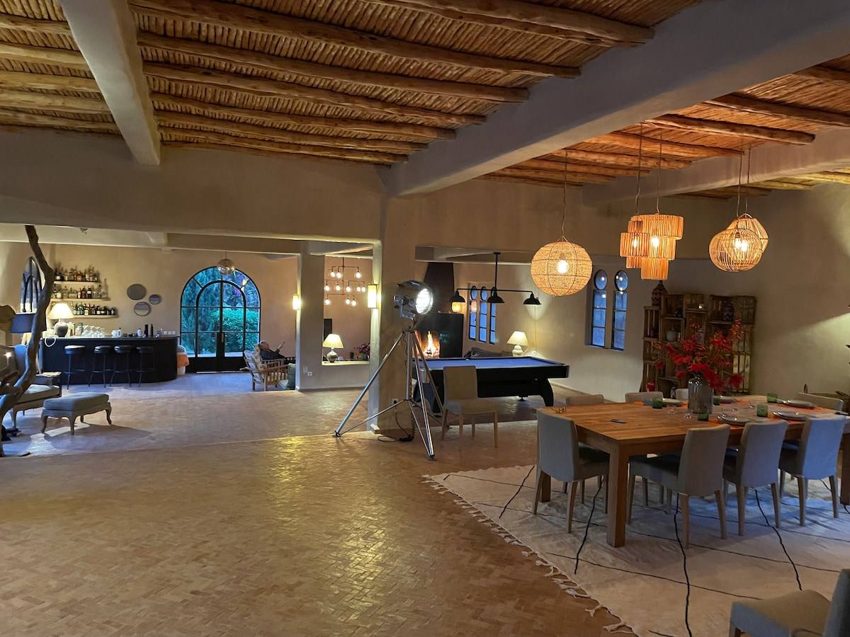 Grand salon avec billard